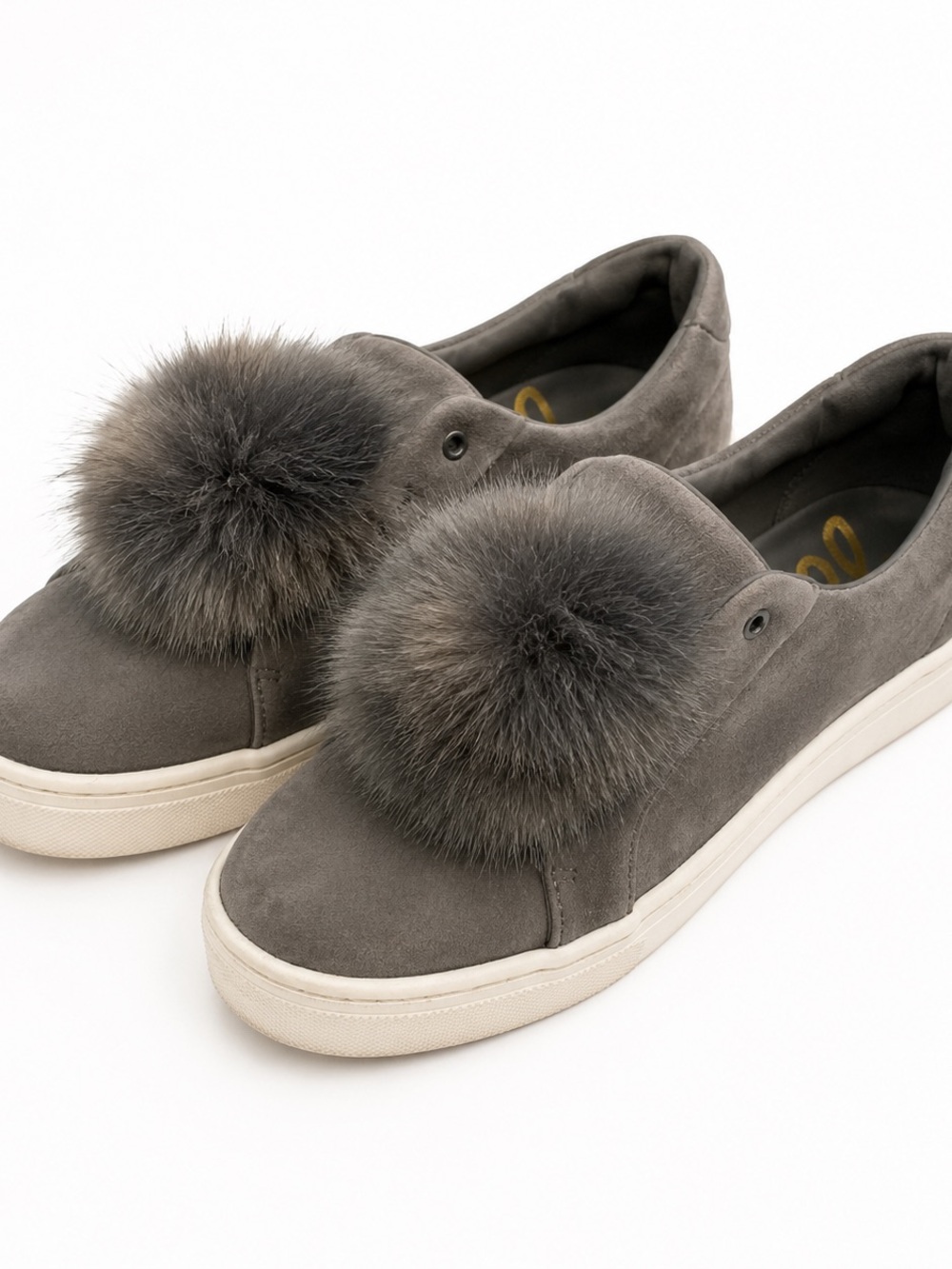 Sam Edelman | Grey Pom Pom Slip-On Sneakers | women’s 8